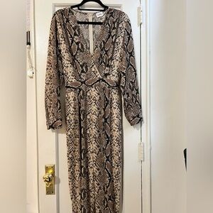 LINI Animal Print Long Sleeve Dress